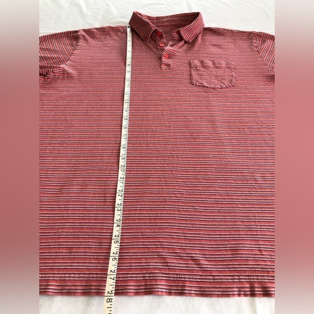 PATAGONIA Polo Shirt Mens XL Pink/Red Striped Short Sleeve Cotton - Picture 7 of 9